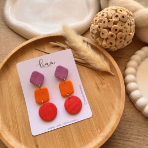 Amy morado, naranja, rojo
